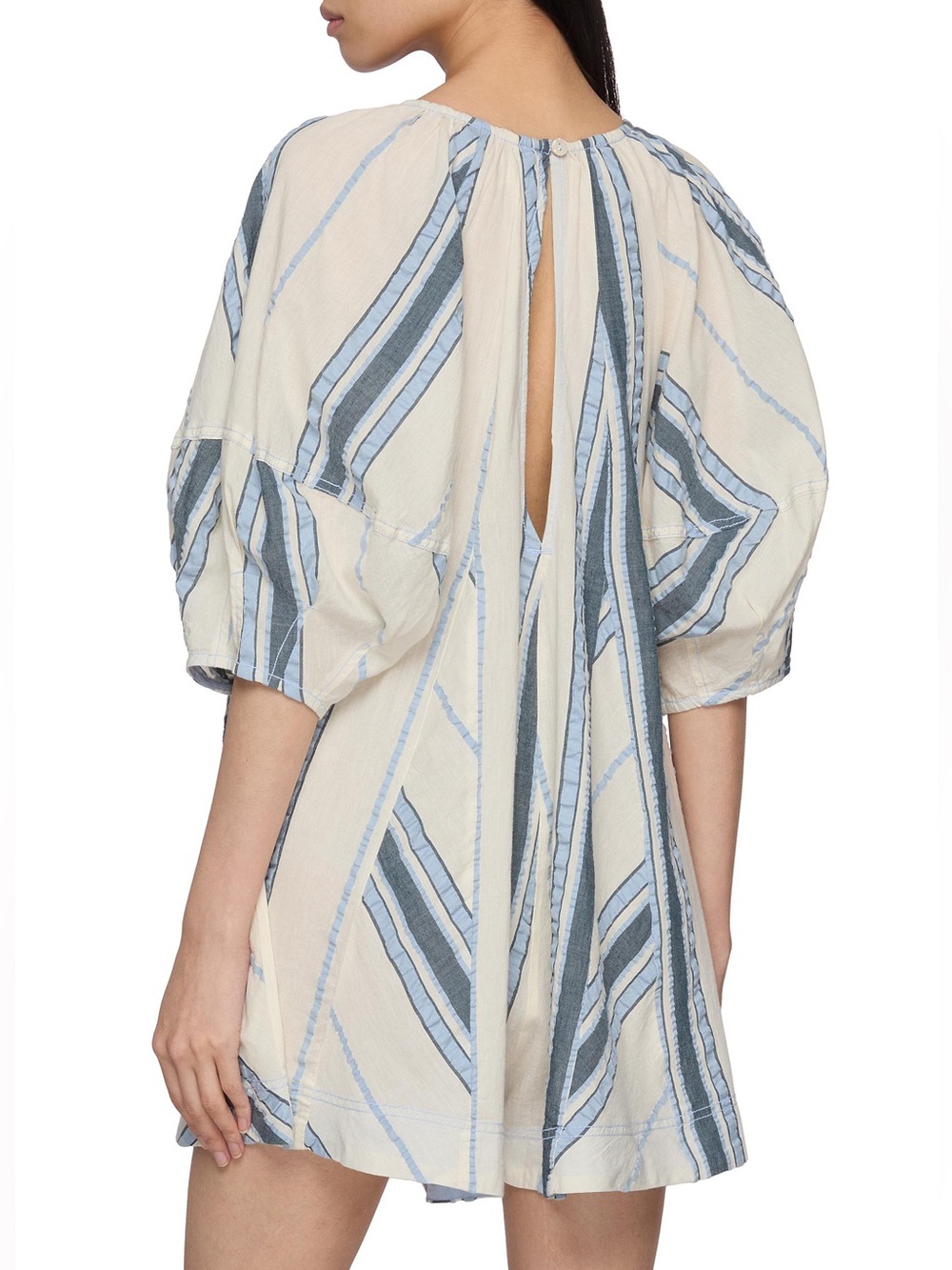 NWT Free People Bop Around Stripe Romper
Color: Seaside Stripe Ivory - Picture 3 of 12